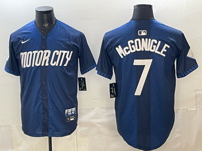 Men Detroit Tigers #7 McGonigle blue Game Nike MLB Jersey 04020010